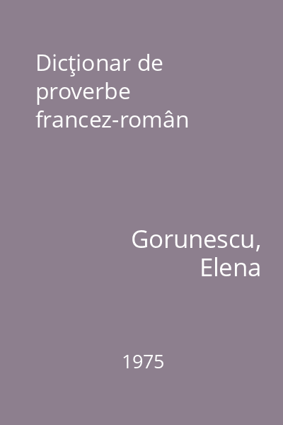 Dicţionar de proverbe francez-român