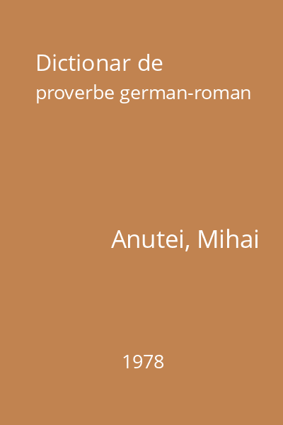 Dictionar de proverbe german-roman