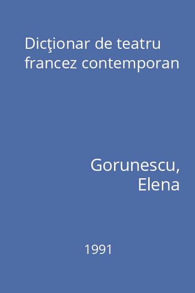 Dicţionar de teatru francez contemporan