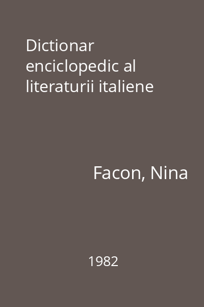 Dictionar enciclopedic al literaturii italiene