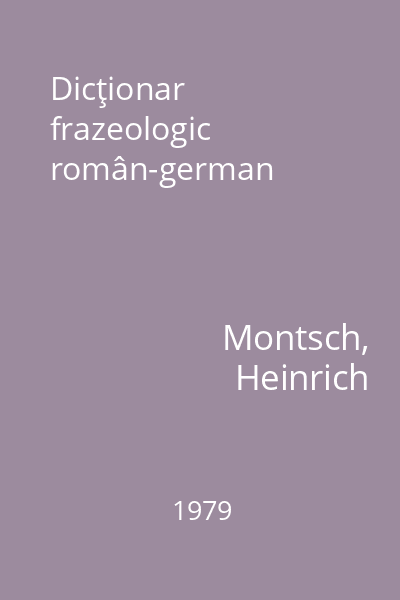 Dicţionar frazeologic român-german