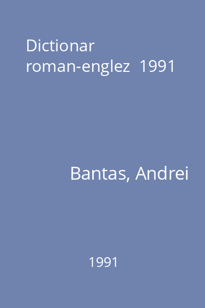 Dictionar roman-englez  1991