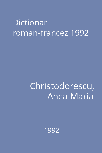Dictionar roman-francez 1992