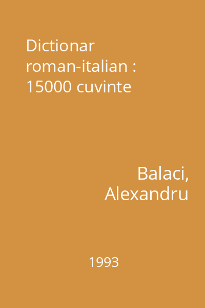 Dictionar roman-italian : 15000 cuvinte