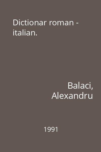 Dictionar roman - italian.