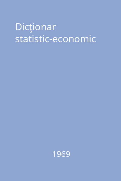 Dicţionar statistic-economic