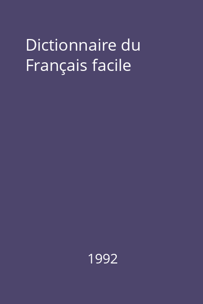 Dictionnaire du Français facile