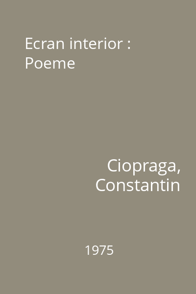 Ecran interior : Poeme