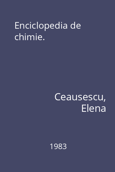Enciclopedia de chimie.