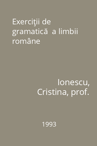 Exerciţii de gramatică  a limbii române