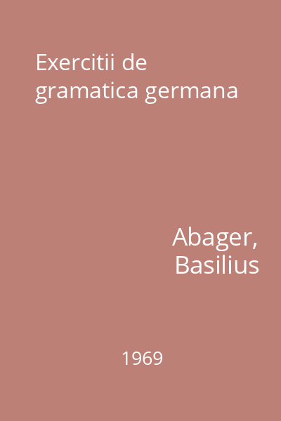 Exercitii de gramatica germana