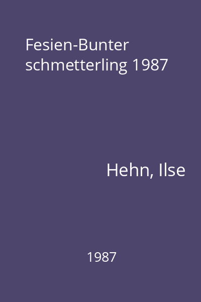 Fesien-Bunter schmetterling 1987