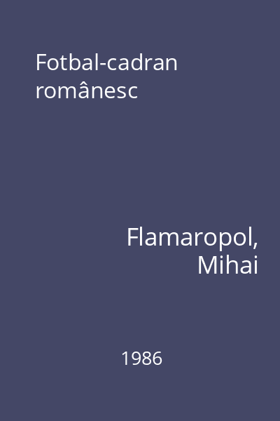 Fotbal-cadran românesc