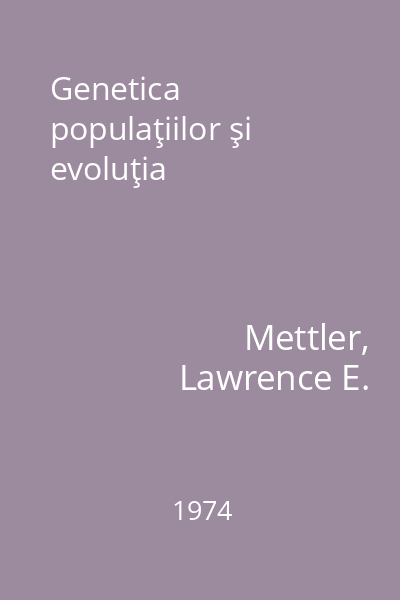 Genetica populaţiilor şi evoluţia