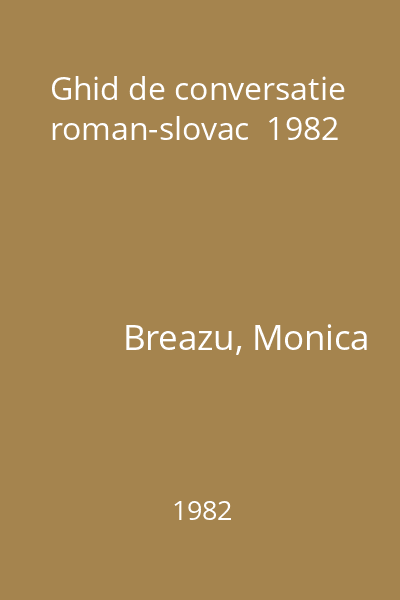 Ghid de conversatie roman-slovac  1982