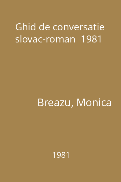 Ghid de conversatie slovac-roman  1981
