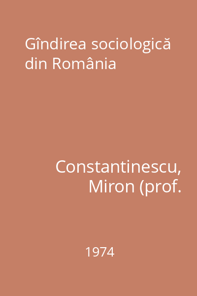 Gîndirea sociologică din România