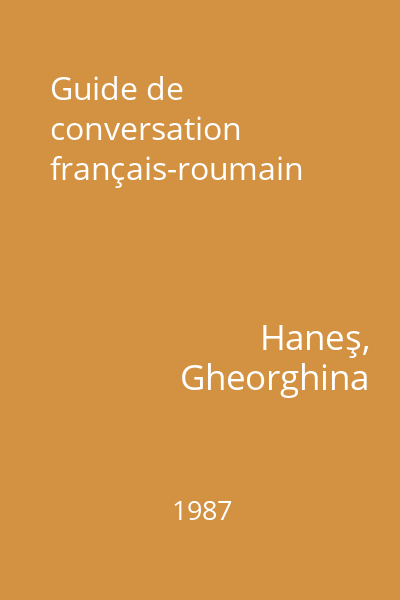 Guide de conversation français-roumain