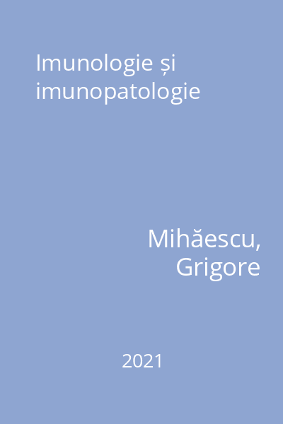Imunologie și imunopatologie