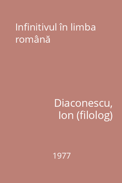 Infinitivul în limba română