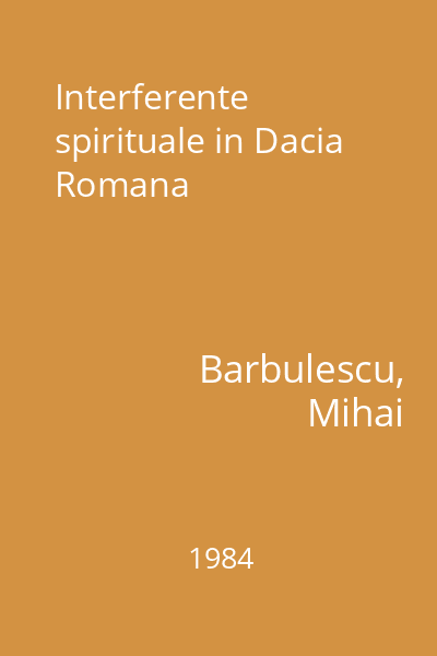 Interferente spirituale in Dacia Romana