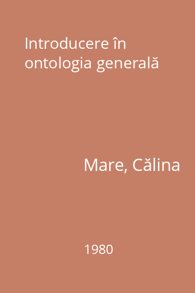 Introducere în ontologia generală