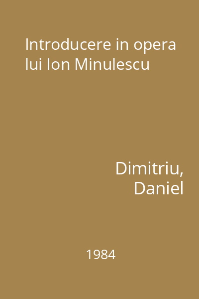 Introducere in opera lui Ion Minulescu
