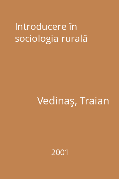 Introducere în sociologia rurală