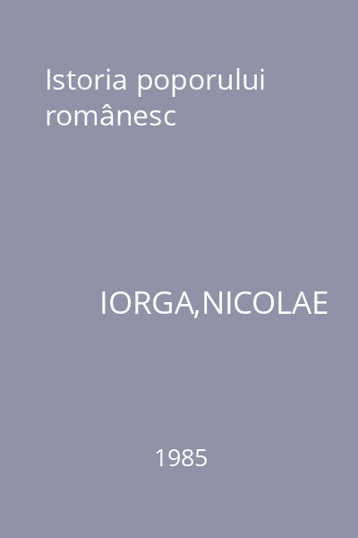 Istoria poporului românesc