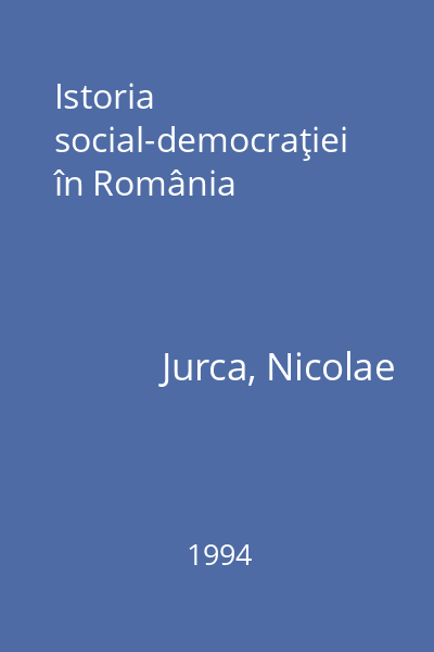 Istoria social-democraţiei în România