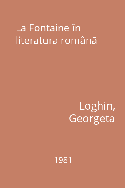 La Fontaine în literatura română
