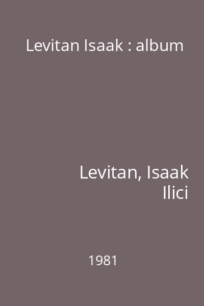 Levitan Isaak : album
