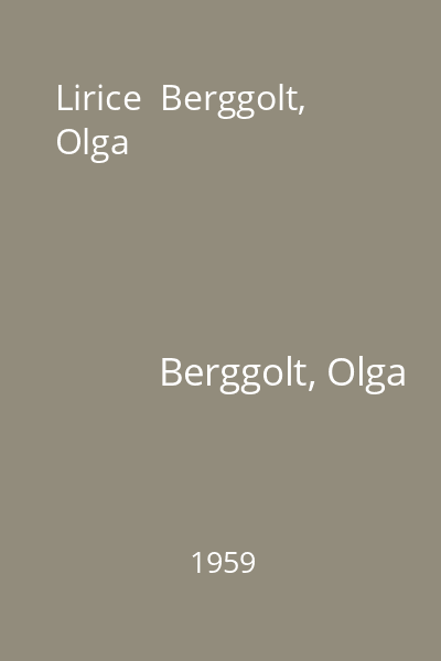 Lirice  Berggolt, Olga
