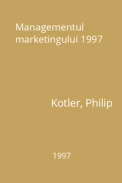 Managementul marketingului 1997