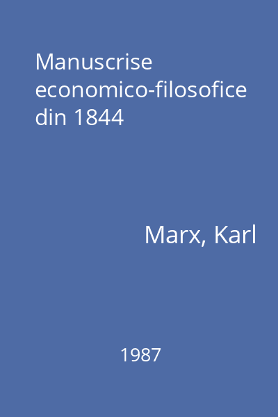 Manuscrise economico-filosofice din 1844