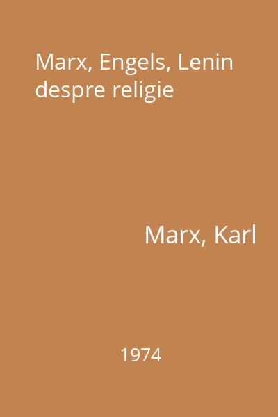 Marx, Engels, Lenin despre religie