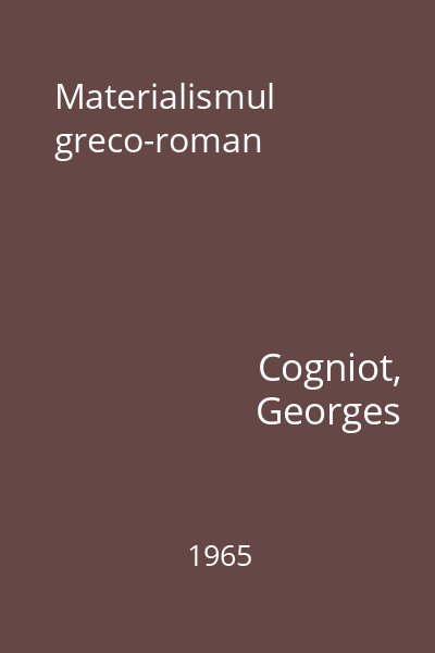 Materialismul greco-roman