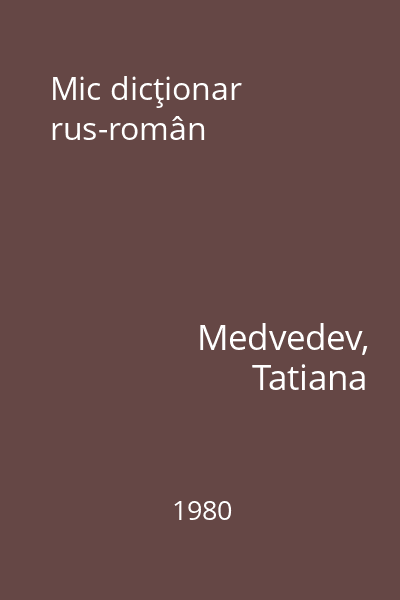 Mic dicţionar rus-român