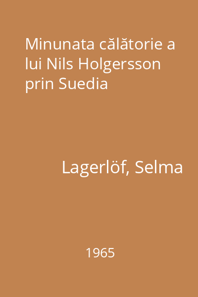 Minunata călătorie a lui Nils Holgersson prin Suedia
