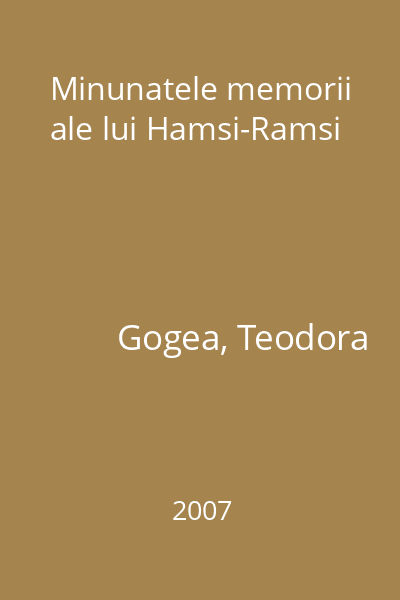 Minunatele memorii ale lui Hamsi-Ramsi