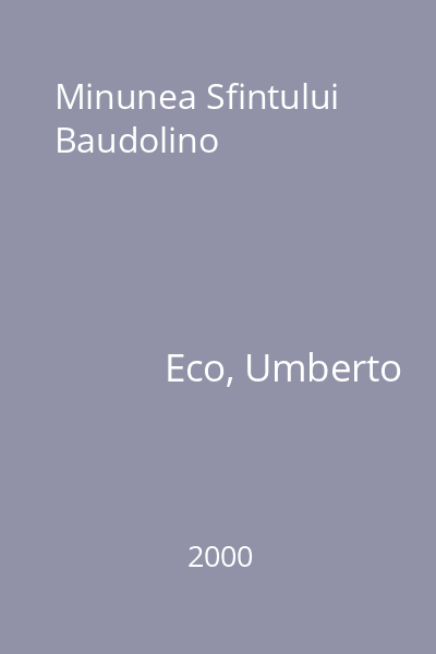 Minunea Sfintului Baudolino