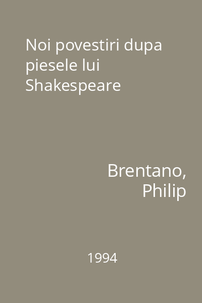 Noi povestiri dupa piesele lui Shakespeare