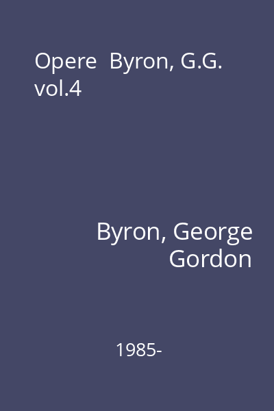 Opere  Byron, G.G. vol.4