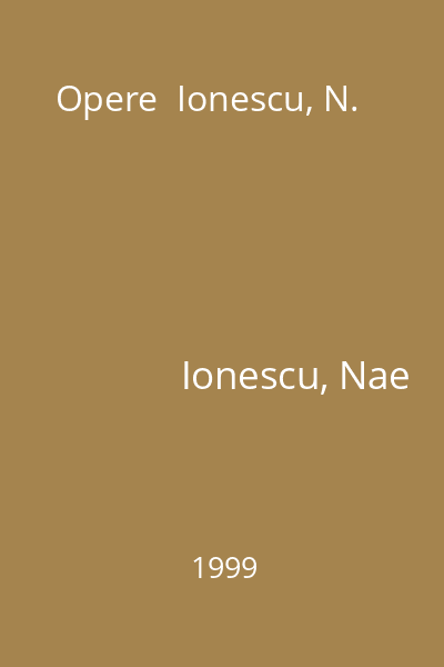Opere  Ionescu, N.