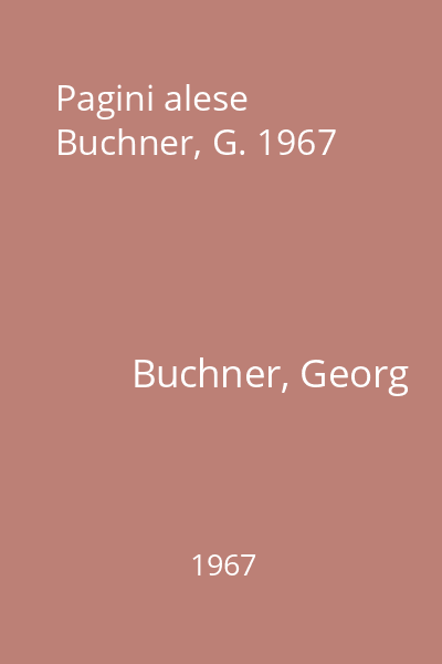 Pagini alese  Buchner, G. 1967