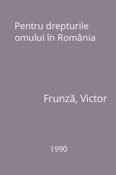 Pentru drepturile omului în România
