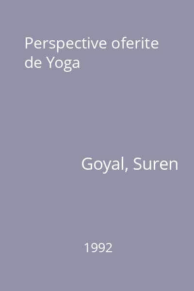 Perspective oferite de Yoga