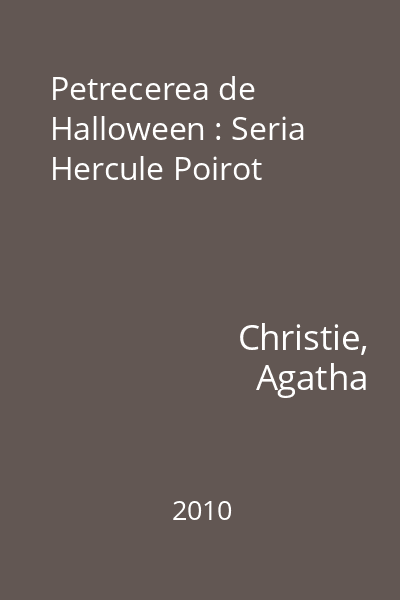 Petrecerea de Halloween : Seria Hercule Poirot