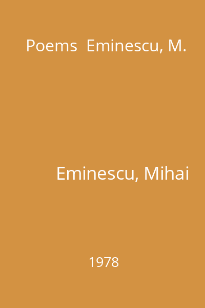 Poems  Eminescu, M.