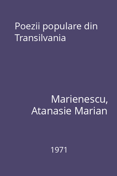 Poezii populare din Transilvania